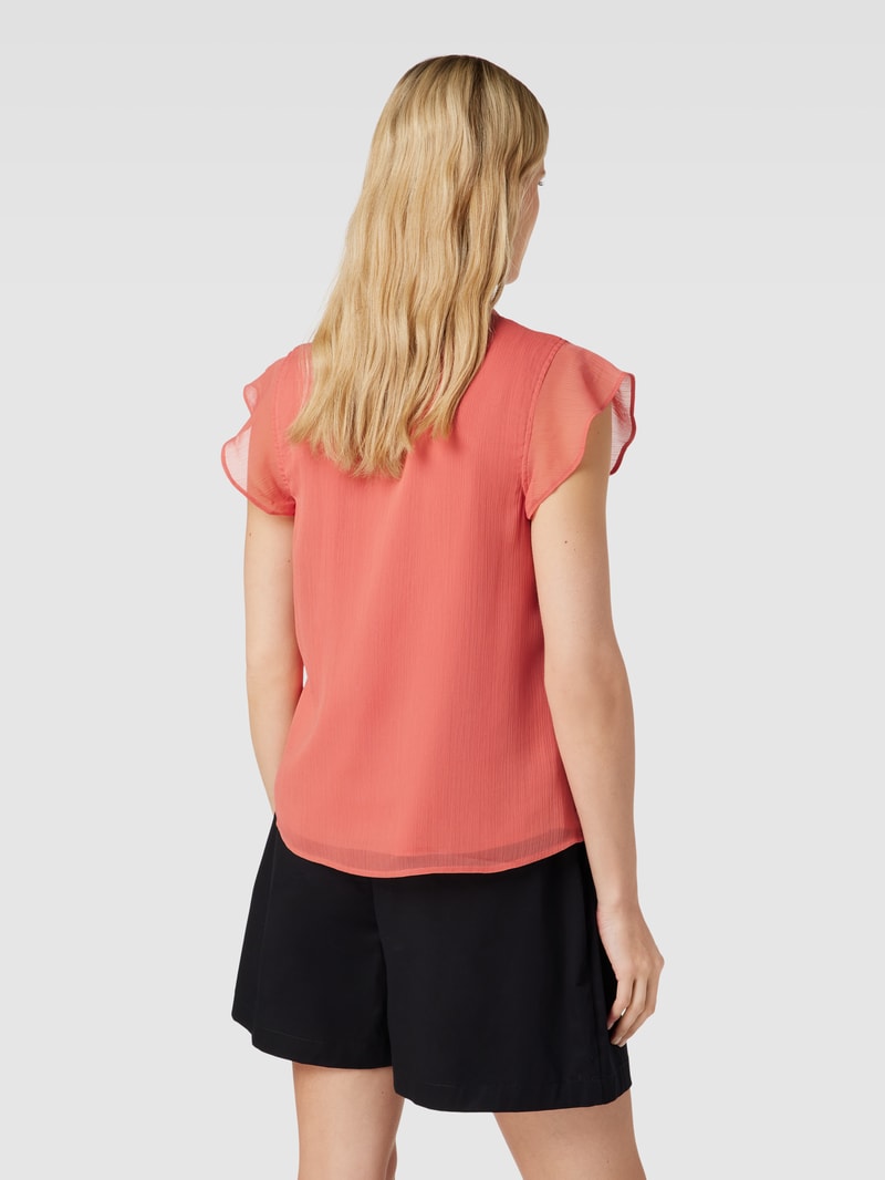 Bluse mit Schlüsselloch-Ausschnitt in hellrot
