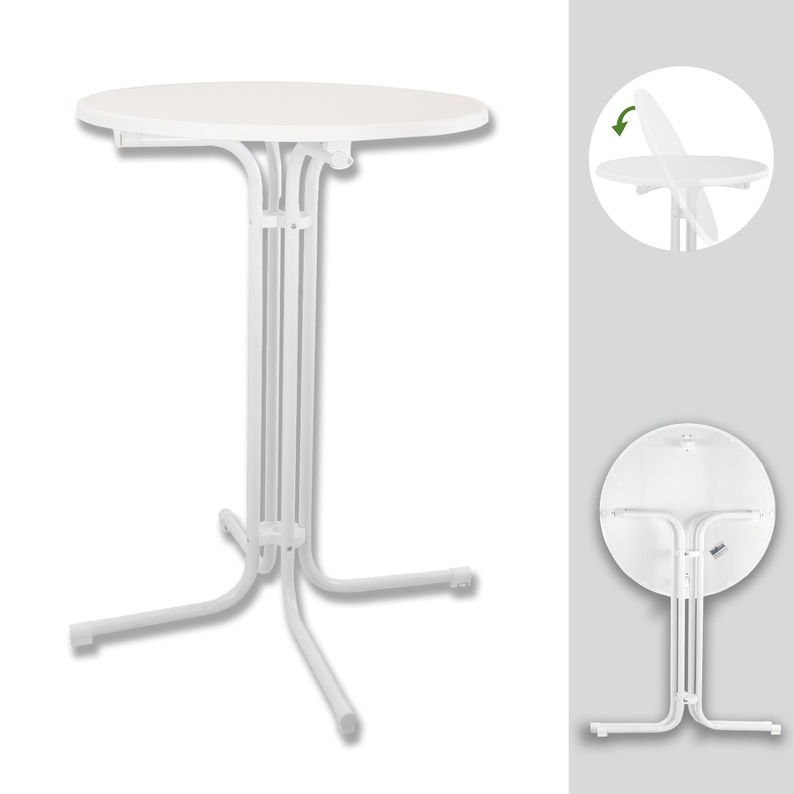 TRUTZHOLM Stehtisch Stehtisch klappbar Ø 80 cm Höhe 110 cm Stahl Gastrotisch Partytisch (1er)