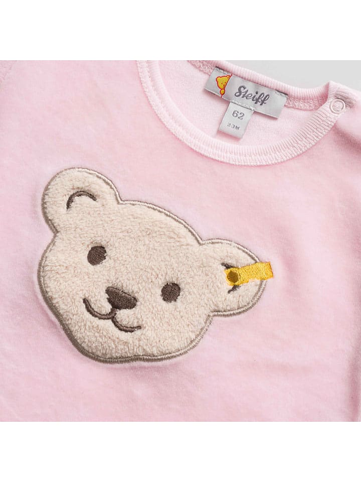 Steiff 3tlg. Outfit in Rosa/ Weiß günstig kaufen