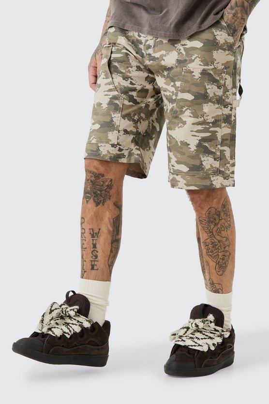 Tall Camouflage Twill Carpenter Shorts