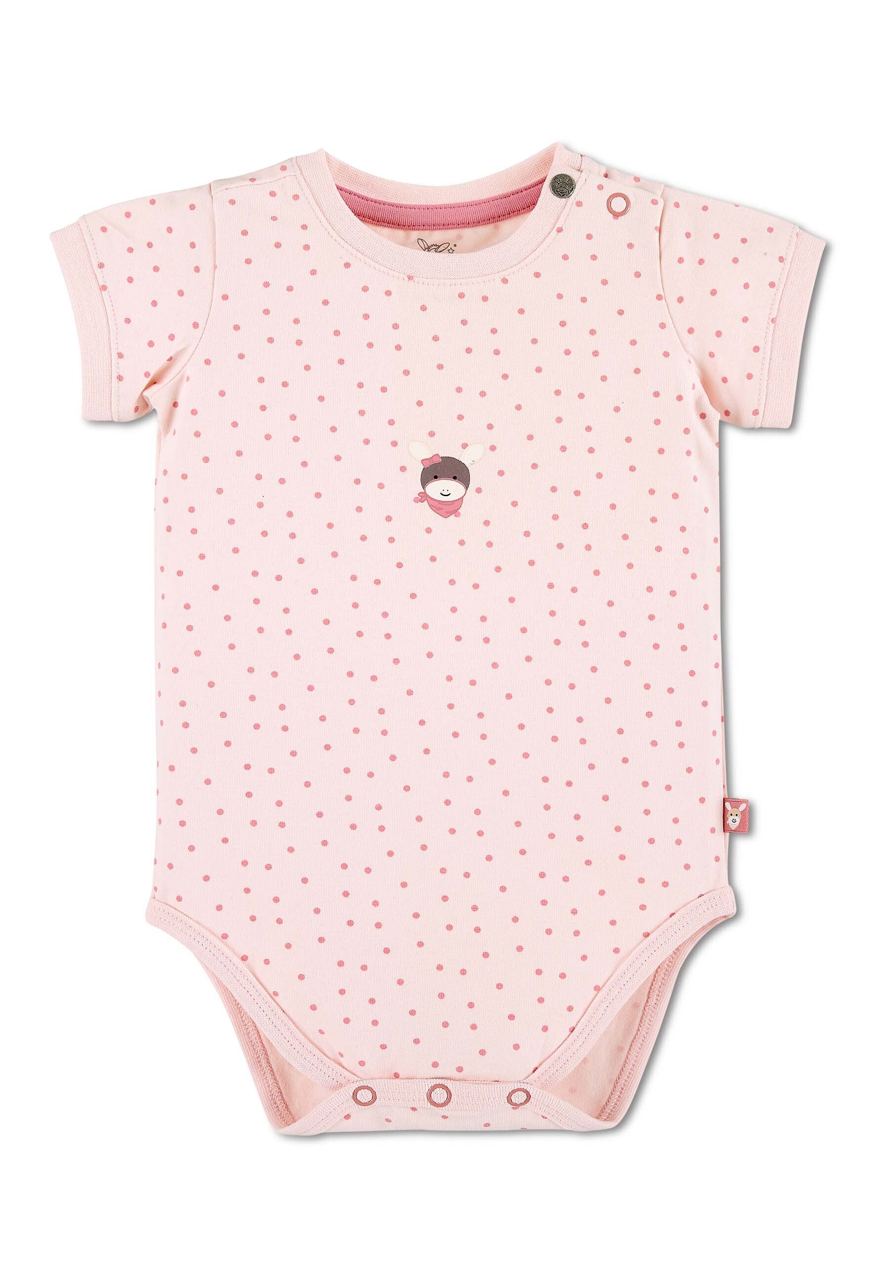 GOTS Body Esel Emmi Girl, Kurzarm, Rosa getupft