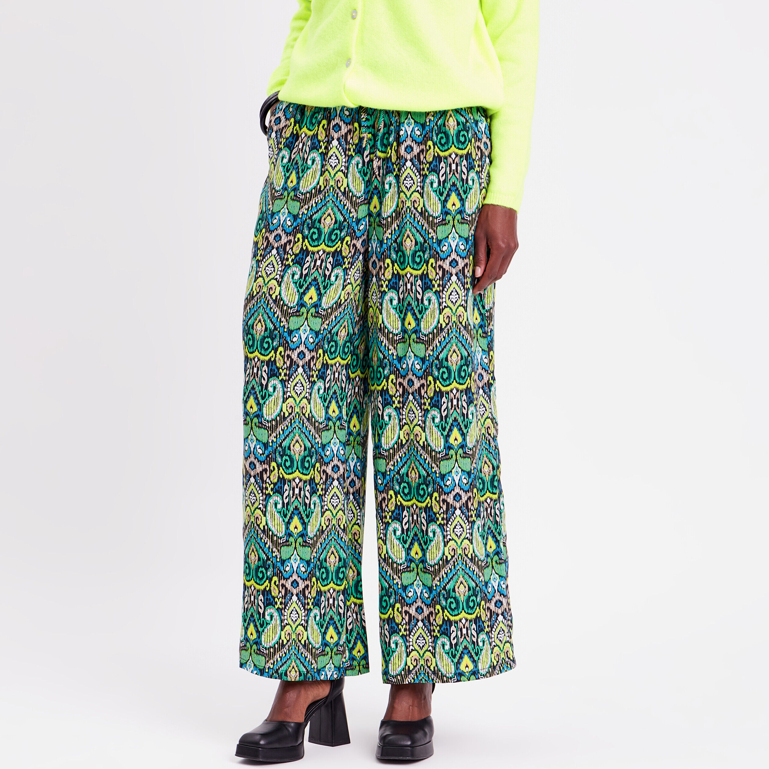 Pantalon droit fluide noir femme | Cache Cache