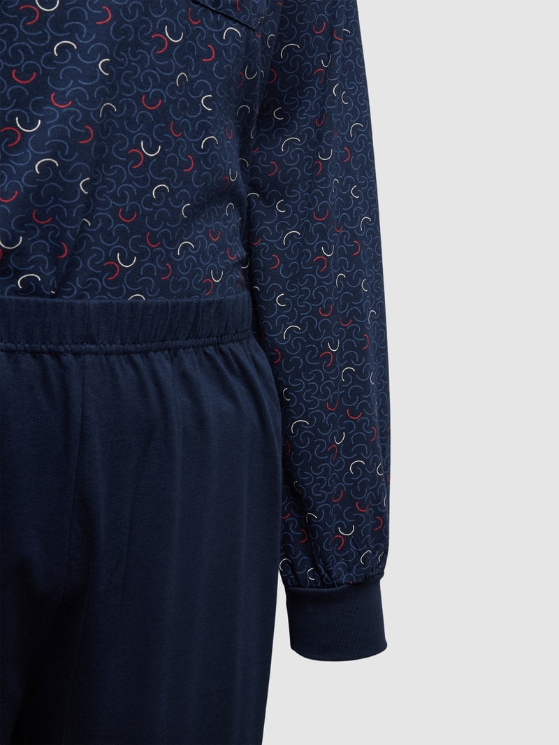 Pyjama mit Brusttasche Modell 'RED LABEL' in dunkelblau