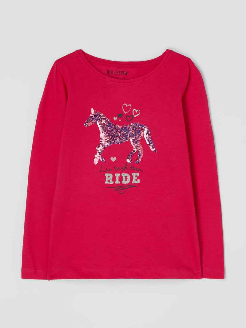 Longsleeve mit Wendepailletten in pink