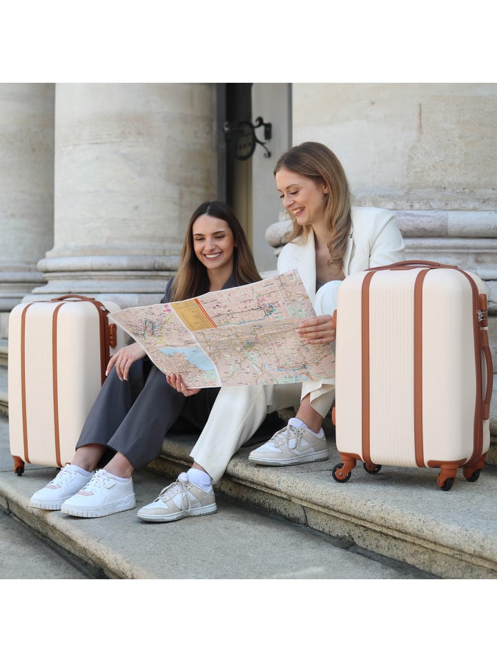 FERGÉ Kofferset Hartschale 3-teilig Hartschale 3 teilig Koffer Set MILANO in beige günstig kaufen onesize