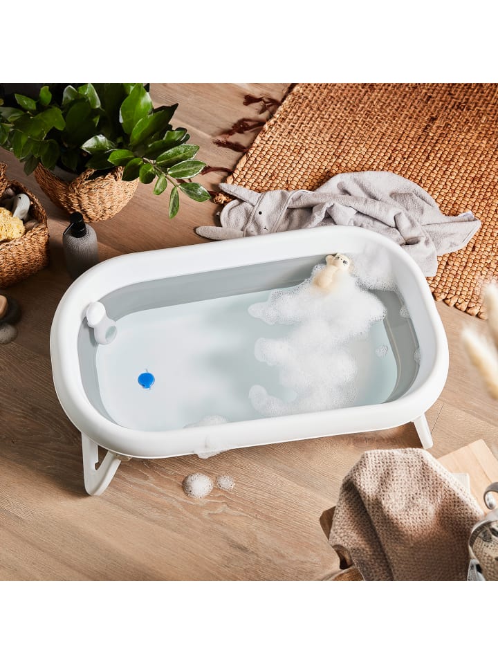 Rotho Babydesign Platzsparende Babywanne mit hitzeempfindlichem Stöpsel in stone grey günstig kaufen onesize