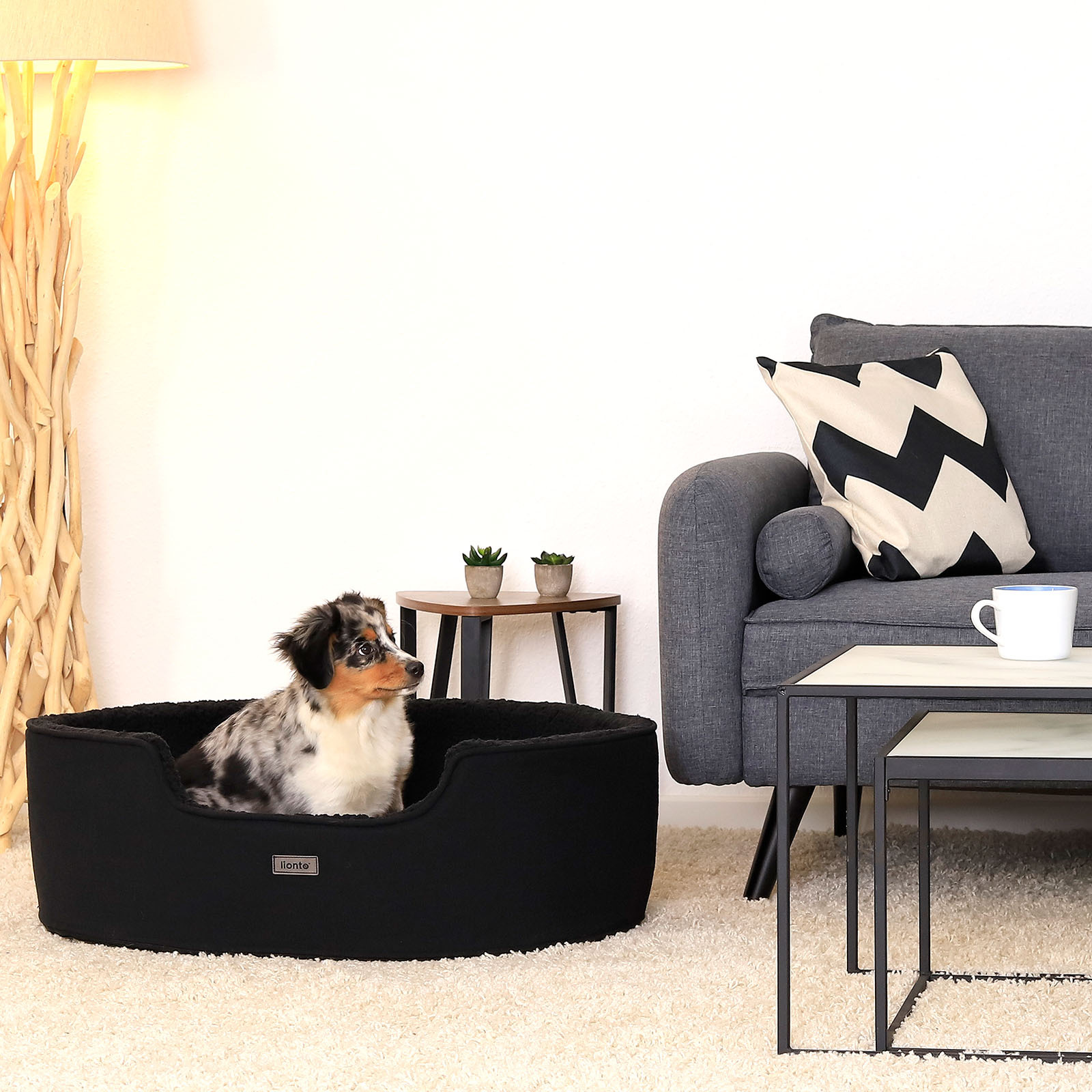 Lionto Hundebetten Lionto Hundebett mit Wendekissen schwarz M