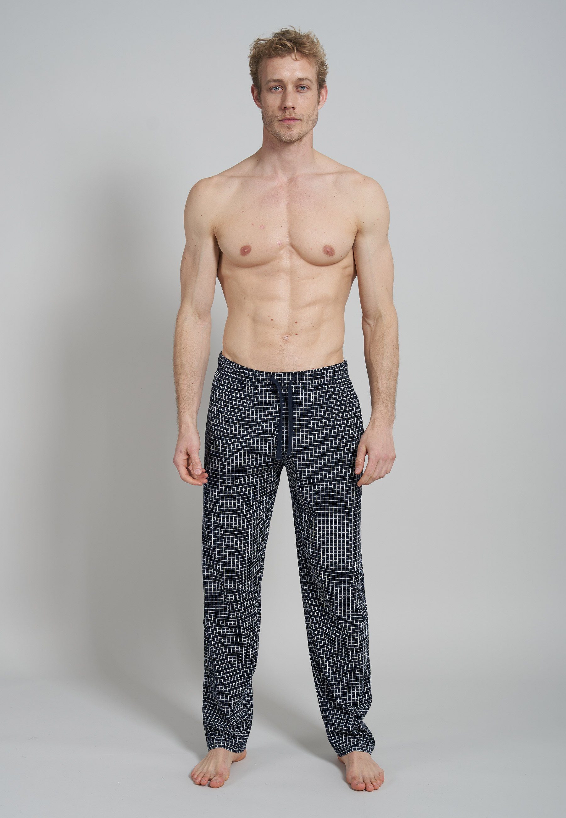 CECEBA Schlafhose CECEBA Herren Lange-Hose blau bedruckt (1-tlg)