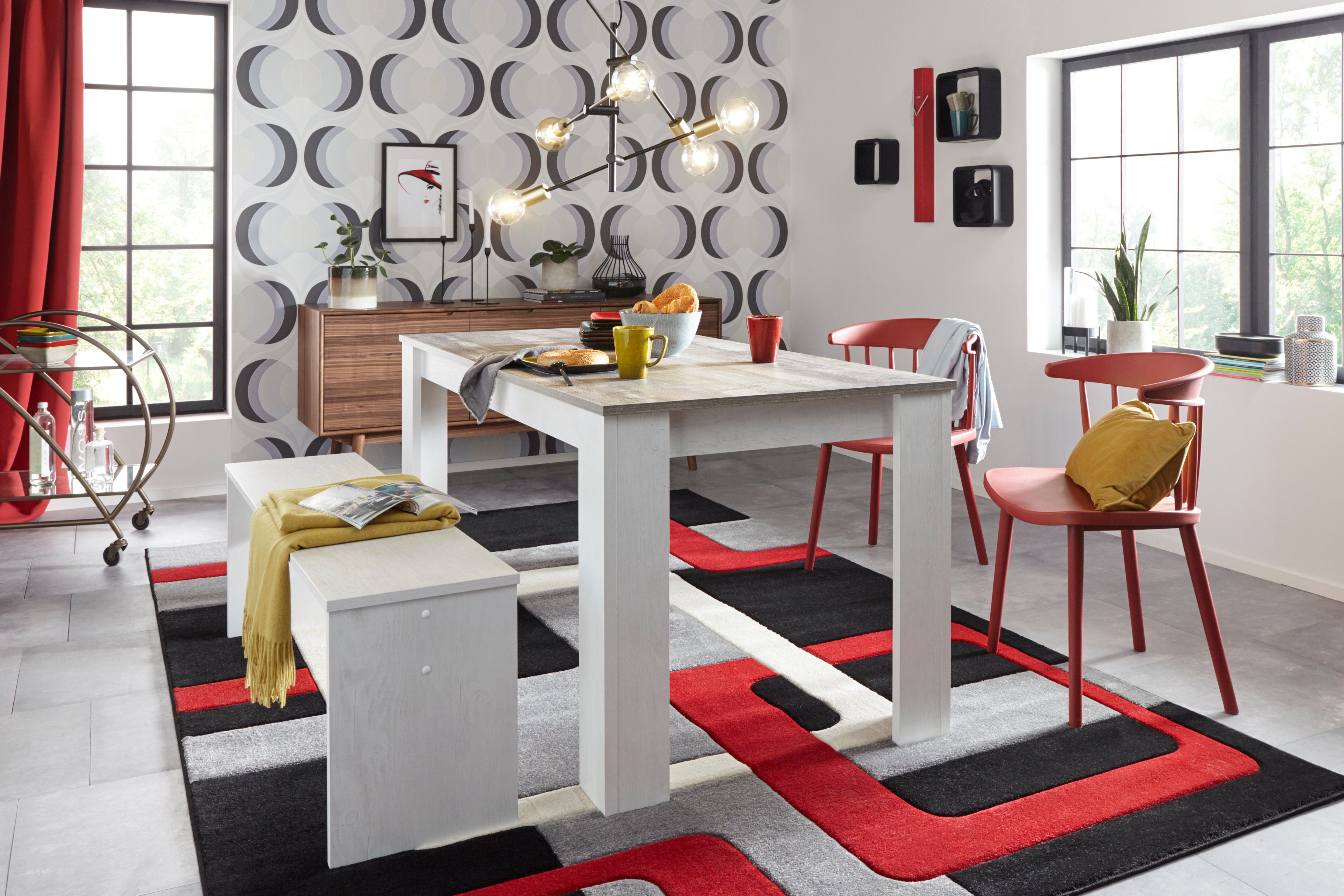 Teppich Maxim, my home, rechteckig, Höhe: 13 mm, Hoch-Tief-Effekt, Kurzflor, 3D-Design