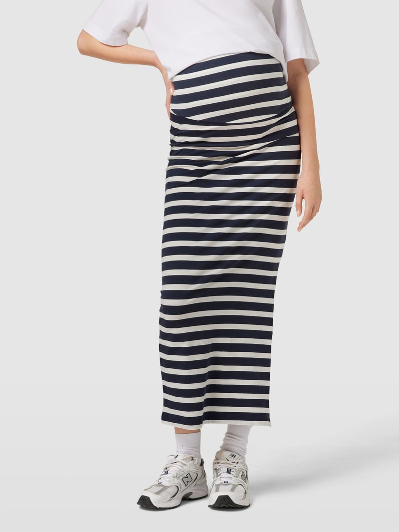 Umstands-Rock mit Streifenmuster Modell 'MLMIA' in marineblau