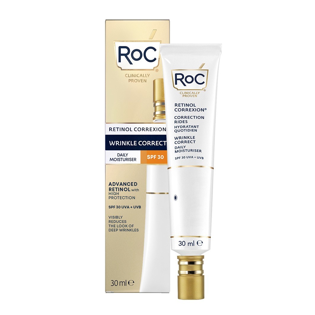 RoC Crema Idratante Quotidiana Antietà con Correzione delle Rughe e SPF30, 30 ml