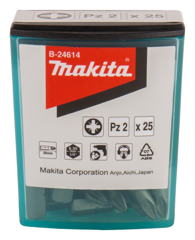 Makita piederumi B-24614 skrūvgriežu uzgalis PZ2x25mm 25 gabali
