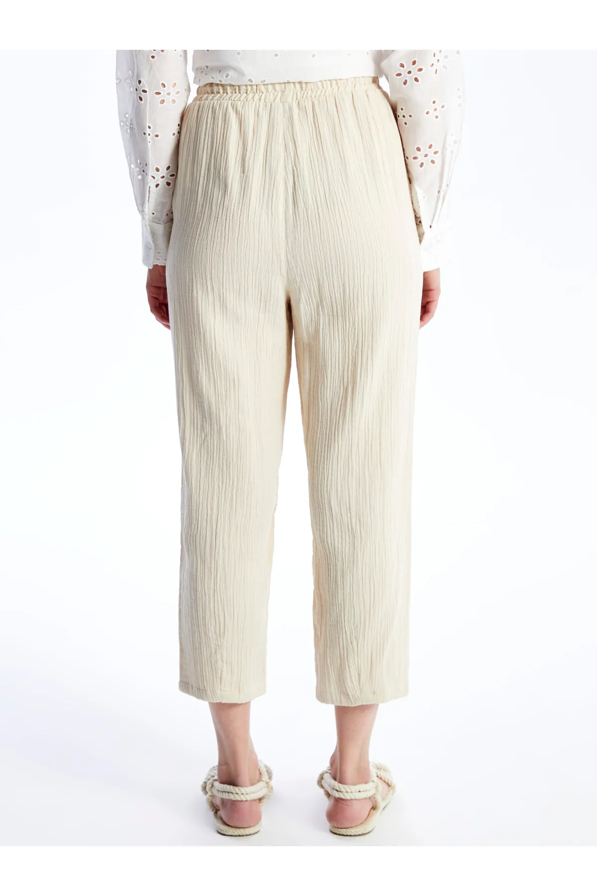 LC Waikiki  Bequem sitzende Musselin-Damenhose mit elastischem Bund