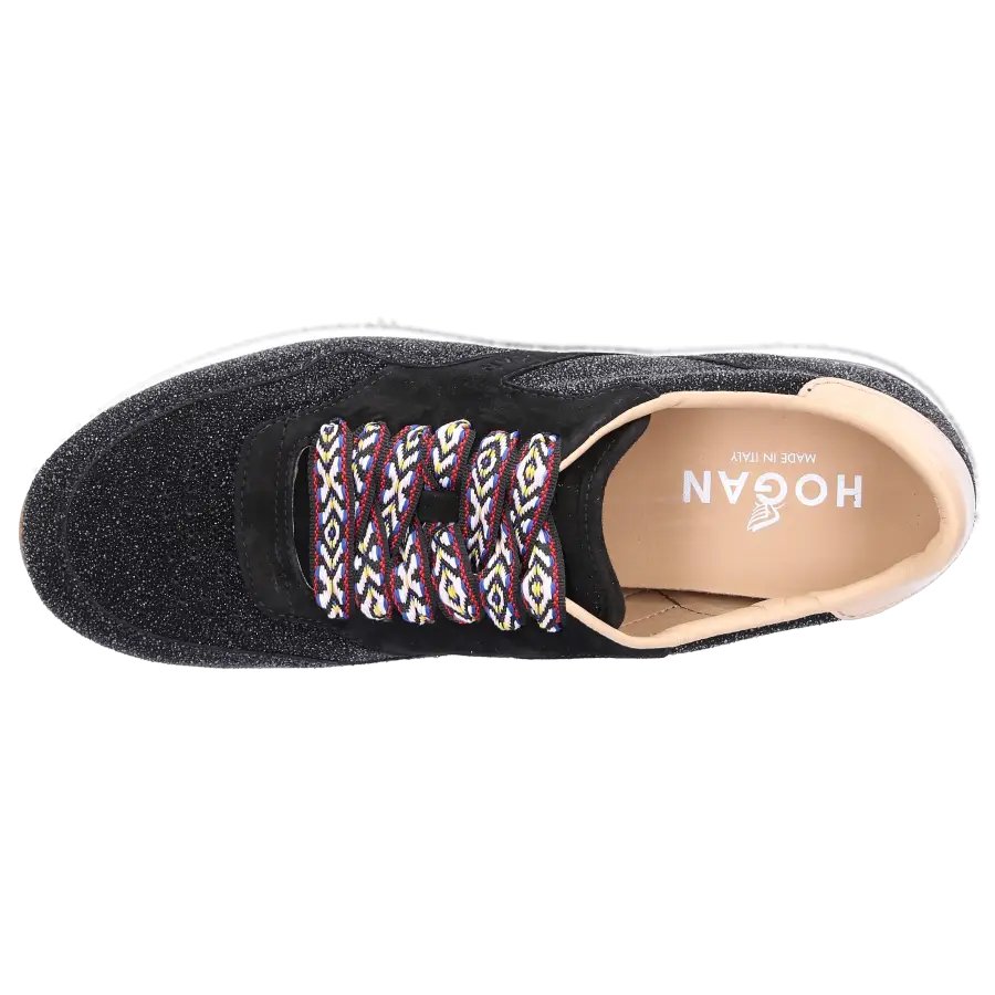 Hogan - Sneaker low H222 Kalbsleder Glitzer schwarz - schwarz