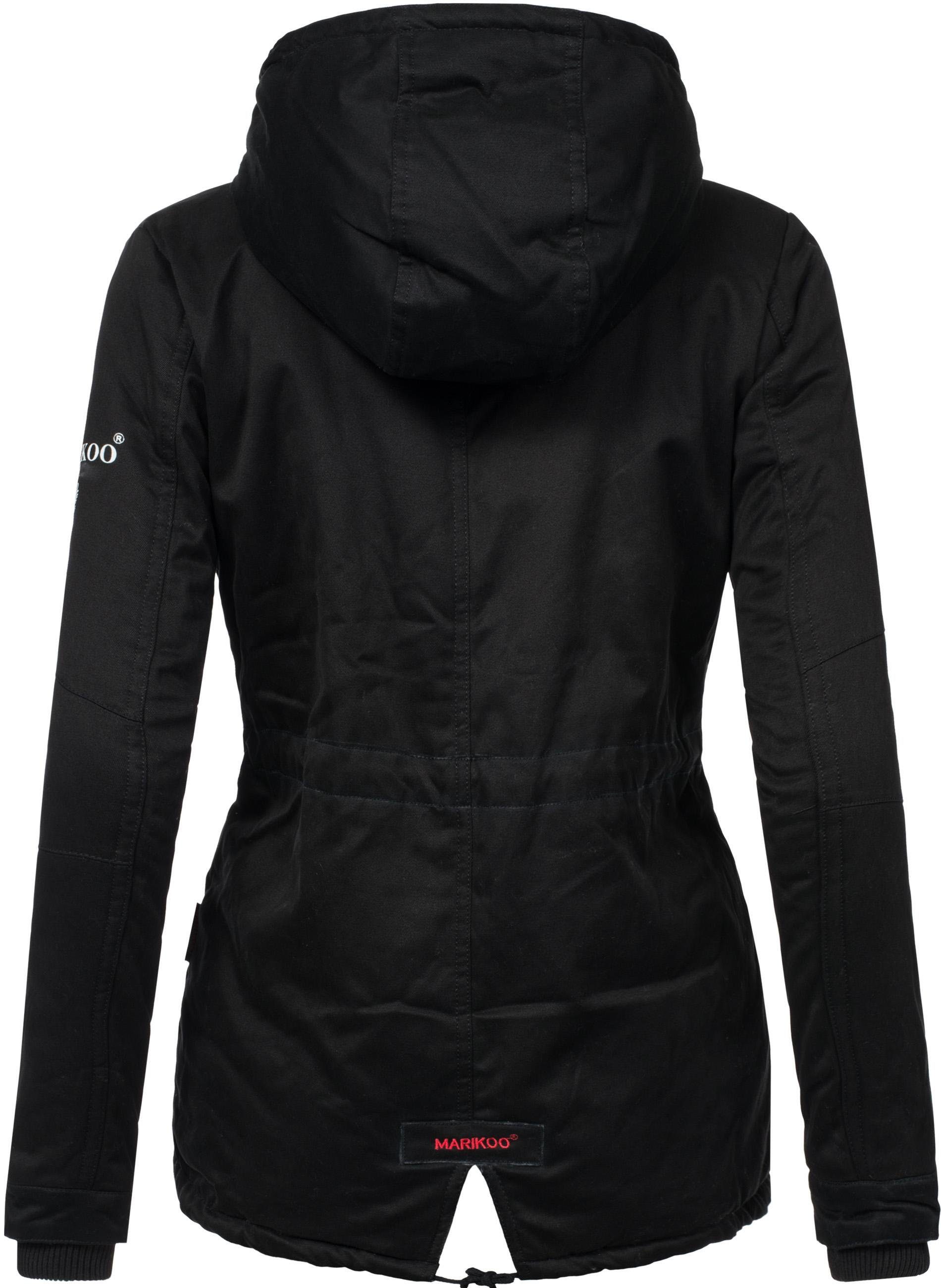 Marikoo Winterjacke Manolya stylischer Kurzmantel mit weichem Teddyfell-Futter