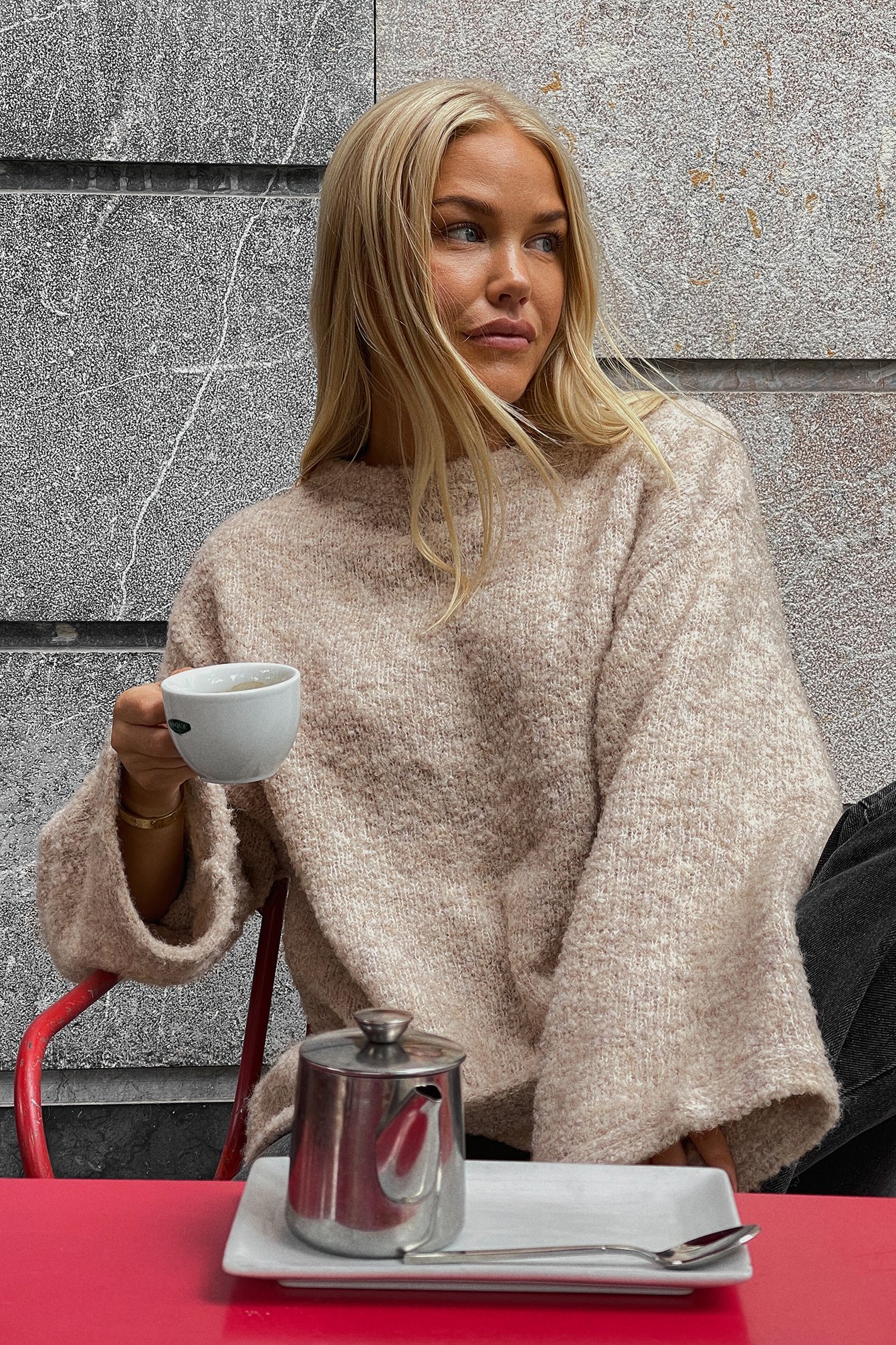 Oversize Strickpullover mit Rundhalsausschnitt
