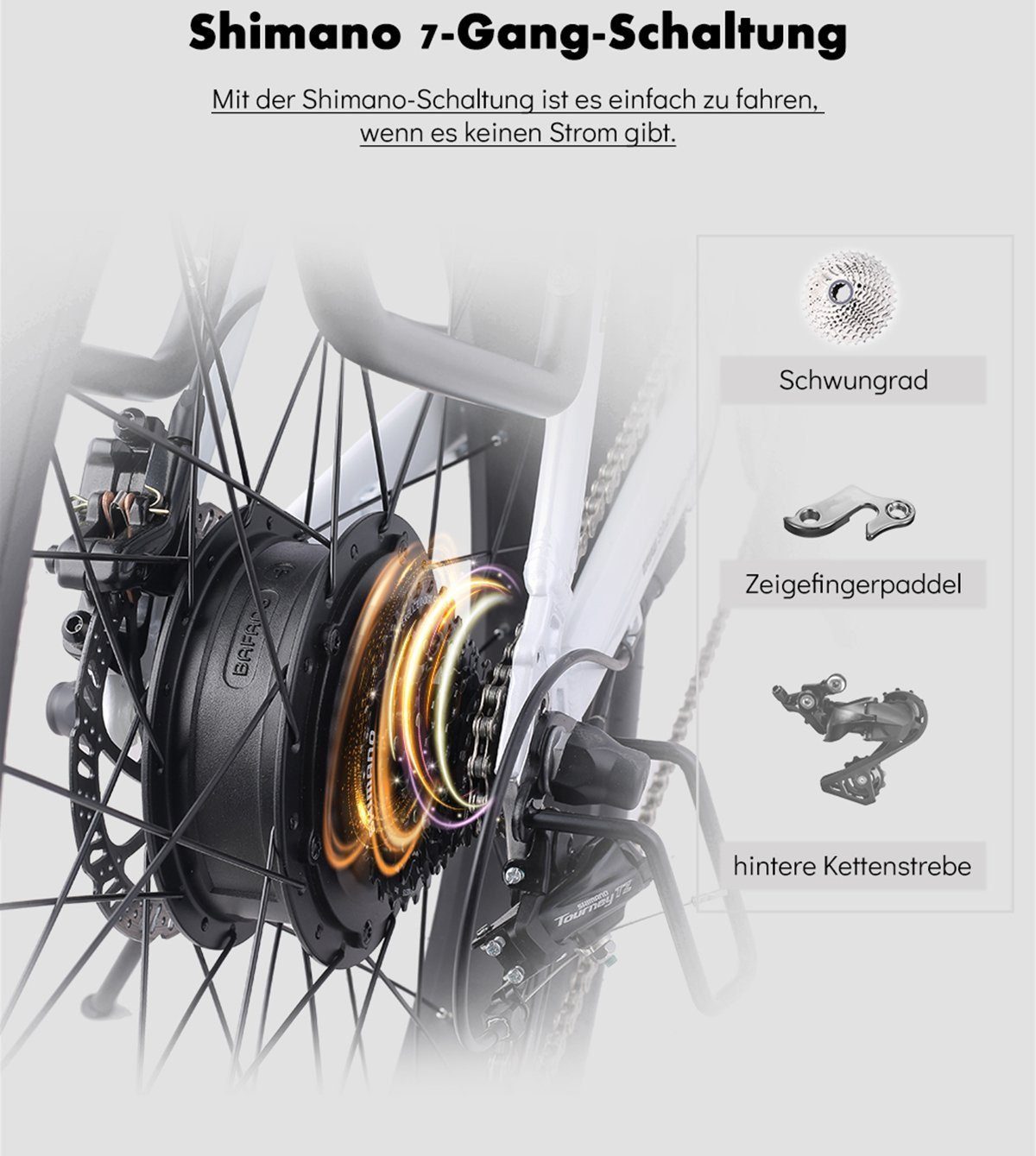 DOTMALL E-Bike Shengmilo MX06 17.5AH Samsung Akku 1000W, Heckmontierte Motoren