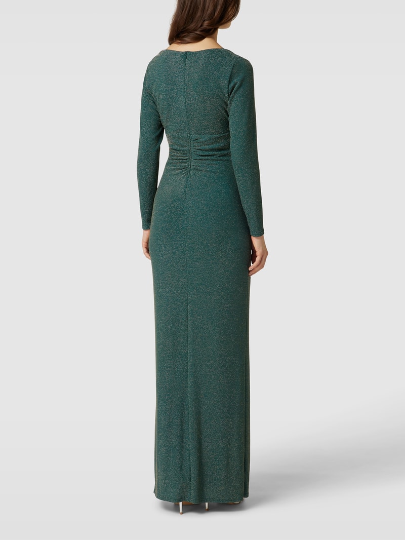 Abendkleid mit Effektgarn in dunkelgrün