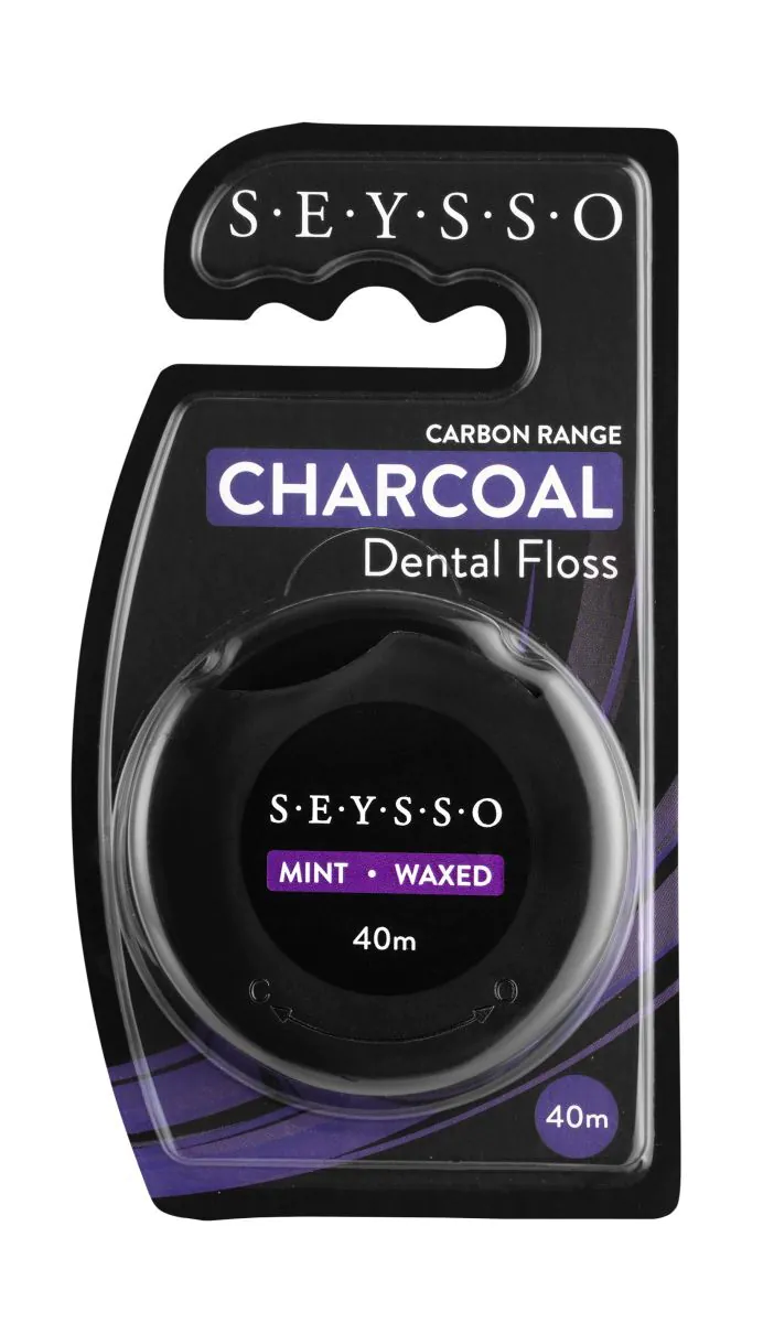 Seysso Carbon dantų siūlas su aktyvuota anglimi, 40 ml
