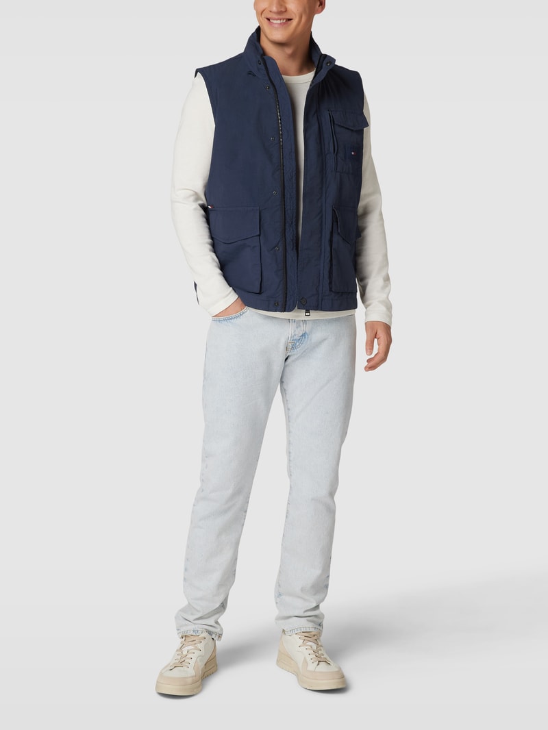 Weste mit Label-Patch in marineblau