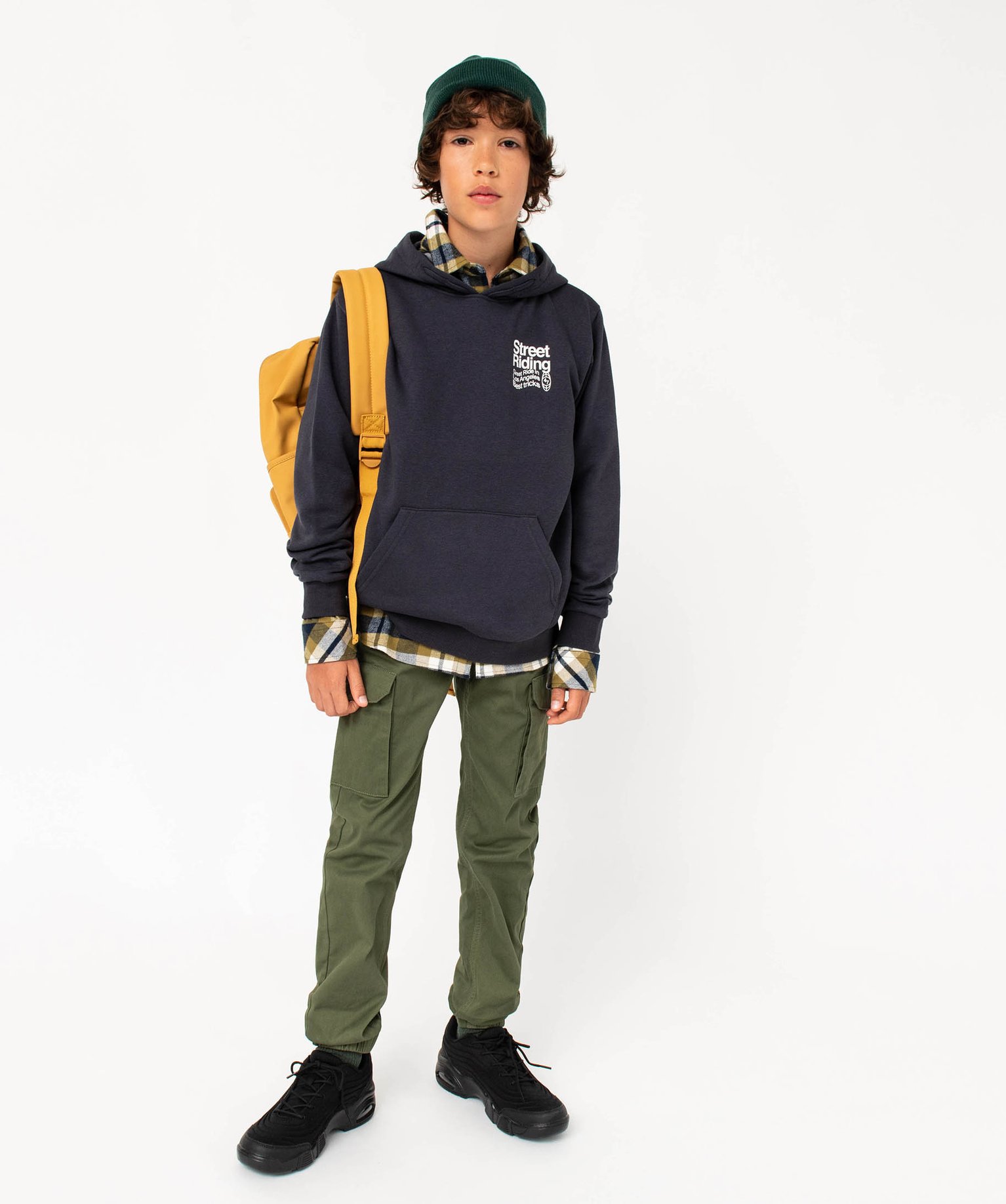 Sweat à capuche imprimé Garçon bleu fonce | GEMO