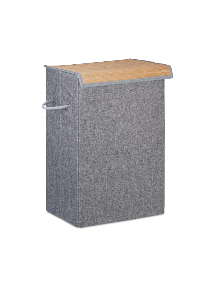 relaxdays 2 x Wäschekorb in Grau - (B)40 x (H)60 x (T)30 cm günstig kaufen onesize