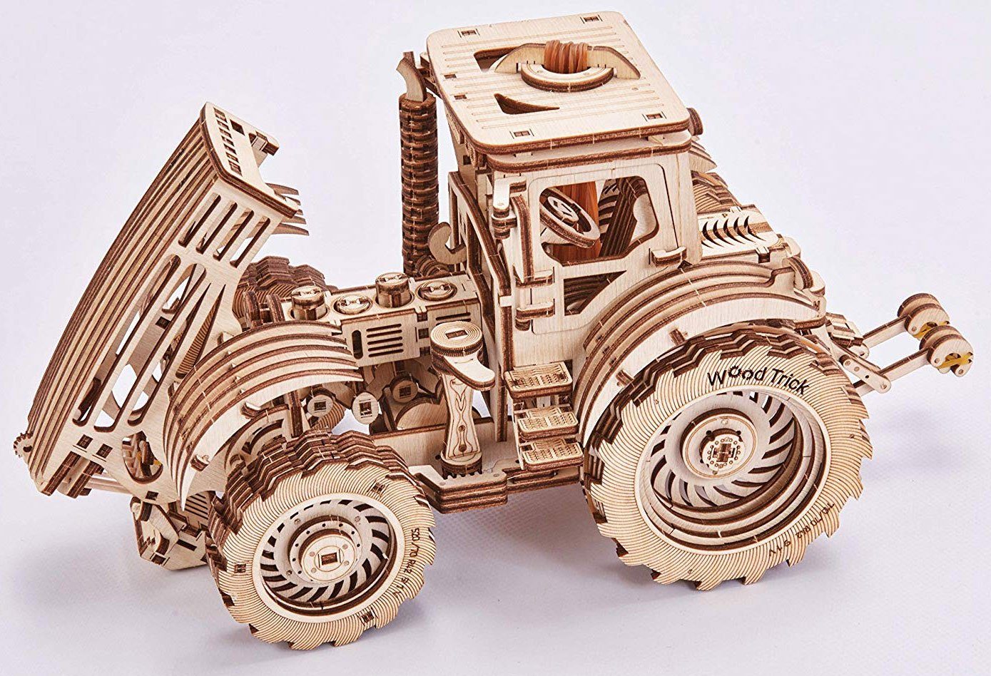 Eco Wood Art 3D-Puzzle Traktor – mechanischer Modellbausatz aus Holz, Puzzleteile