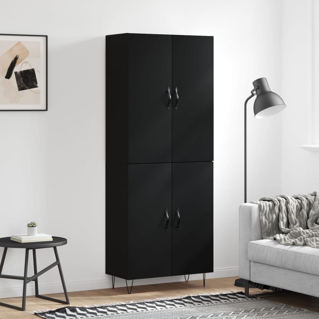 vidaXL Sideboard Highboard Schwarz 69,5x34x180 cm Holzwerkstoff (1 St)