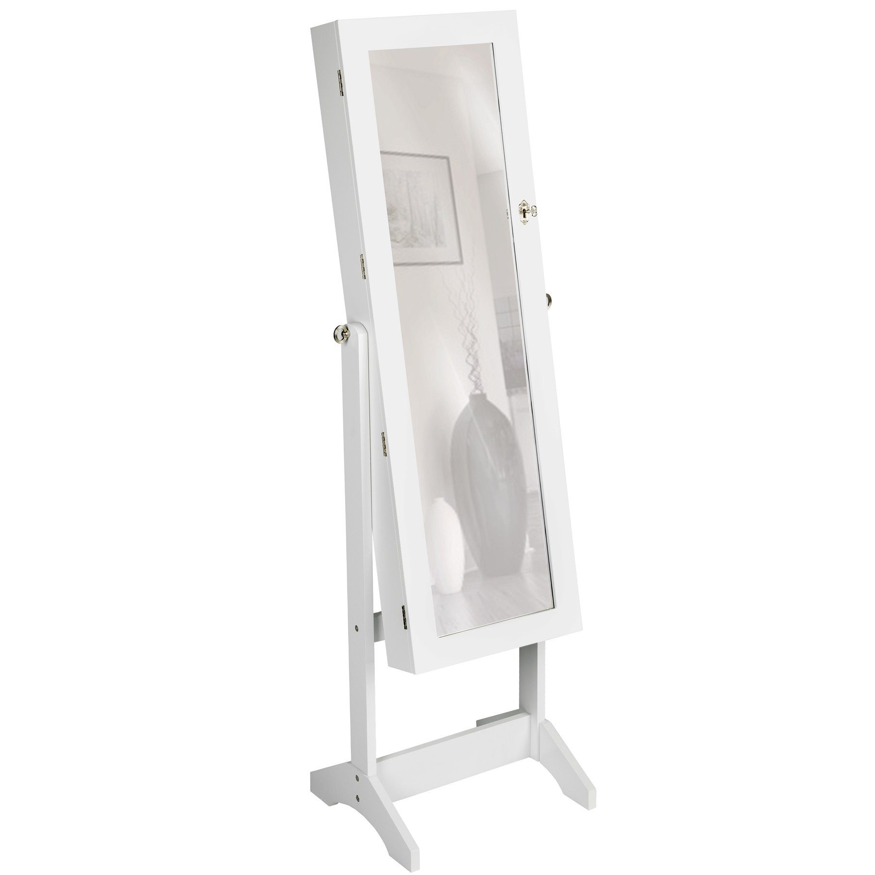 tectake Standspiegel Schmuckschrank mit Spiegel, hochkant
