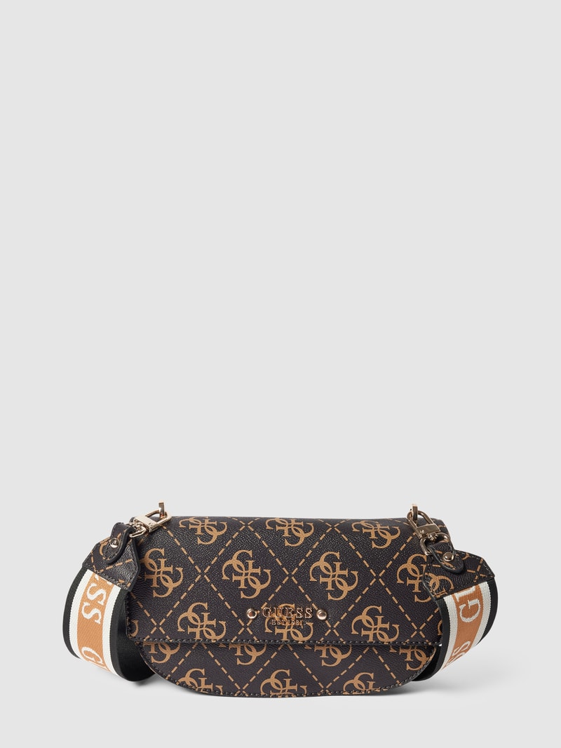 Saddle Bag mit Label-Applikation Modell 'REA' in haselnuss braun
