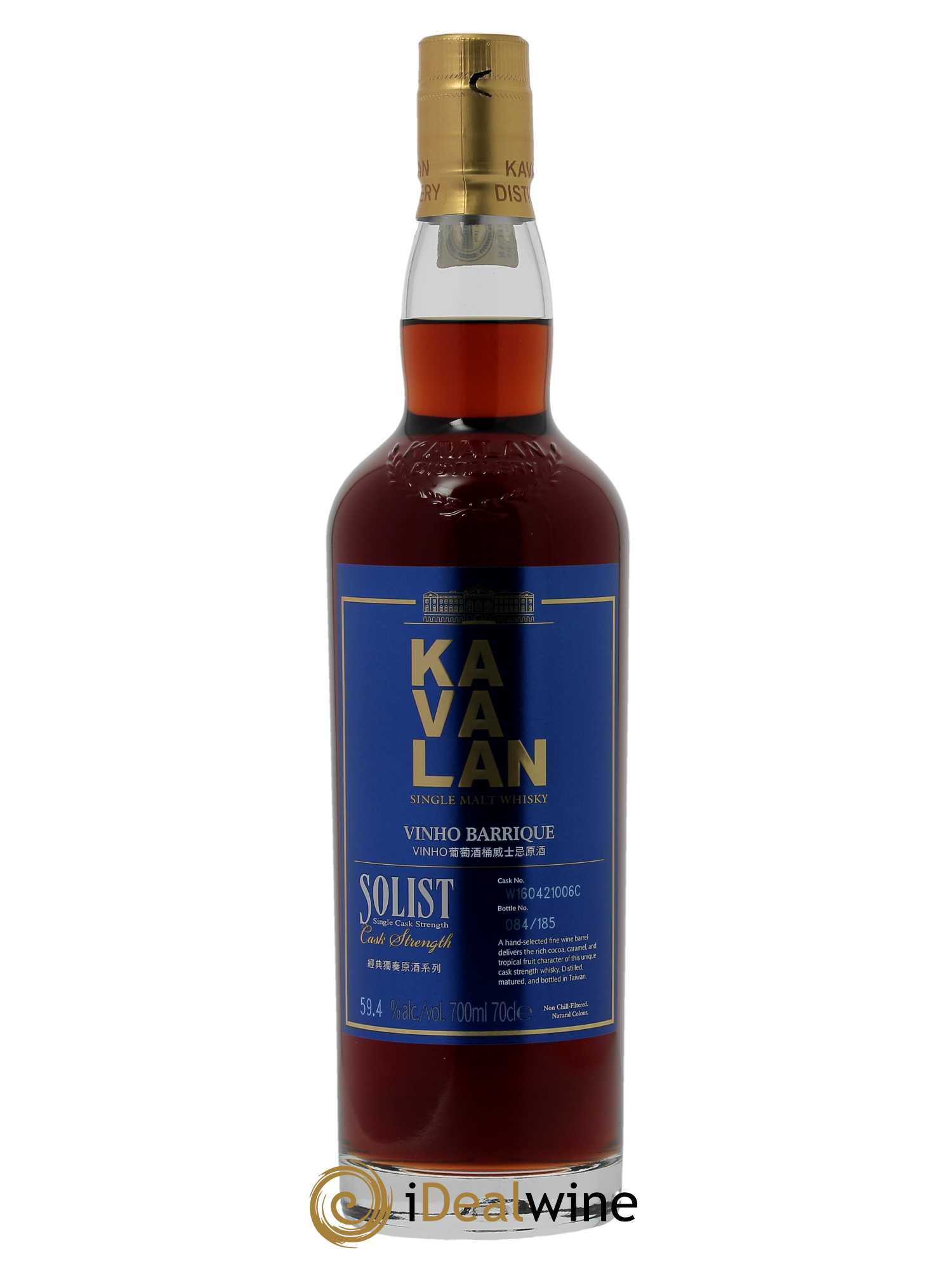 Whisky Kavalan Solist Vinho Barrique (70cl)  - Lot de 1 Bouteille