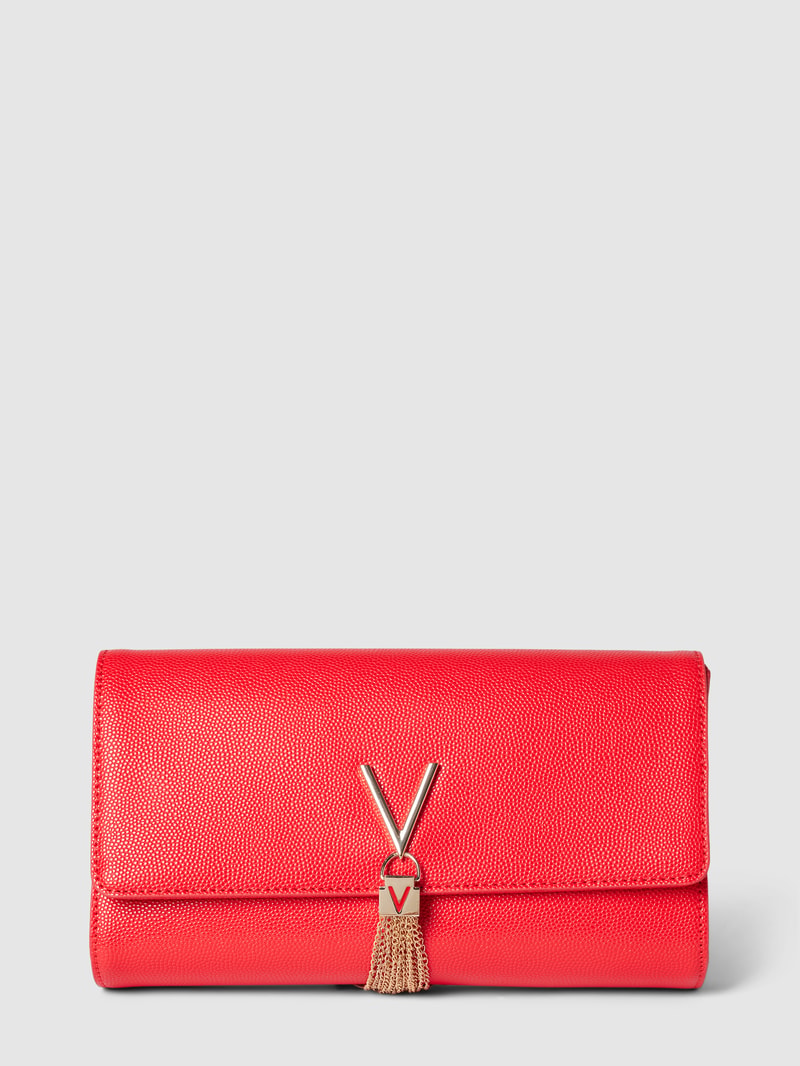 Clutch mit Label-Applikation Modell 'DIVINA' in rot