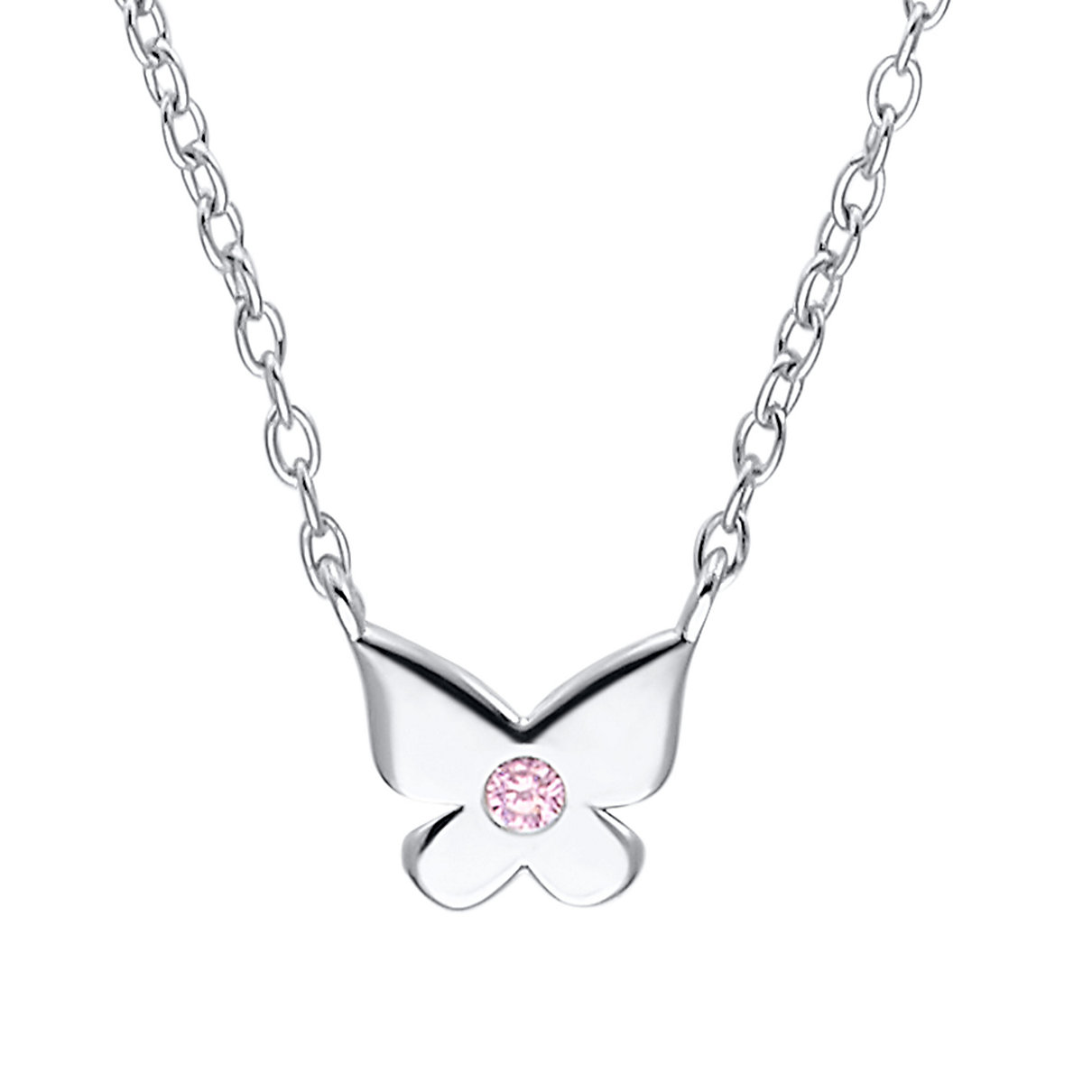 Kette mit Anhänger für Mädchen, 925 Sterling Silber, Zirkonia synth. | Schmetterling Halsketten für Mädchen
