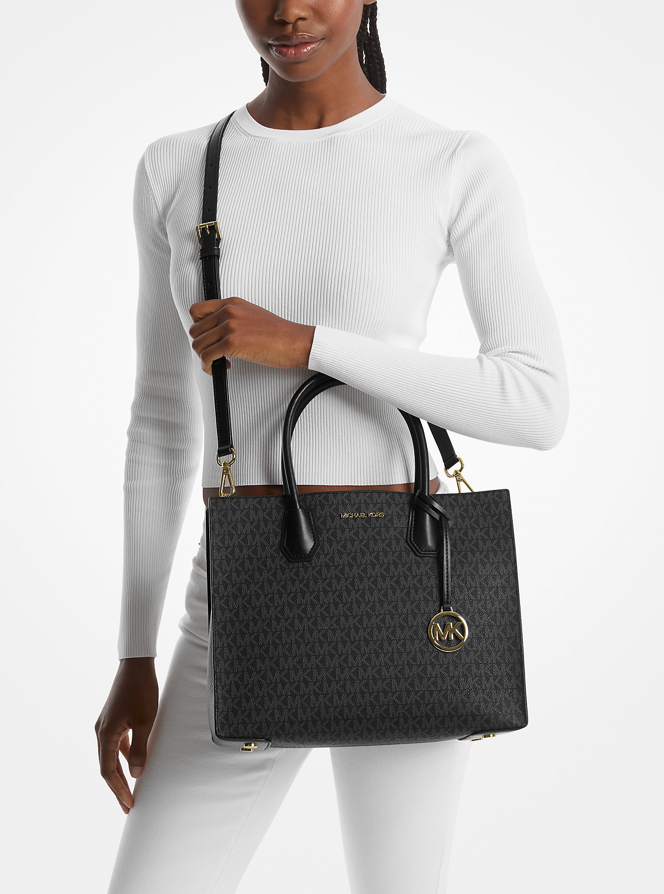 Mercer Large Logo Accordion Tote Bag - BLACK