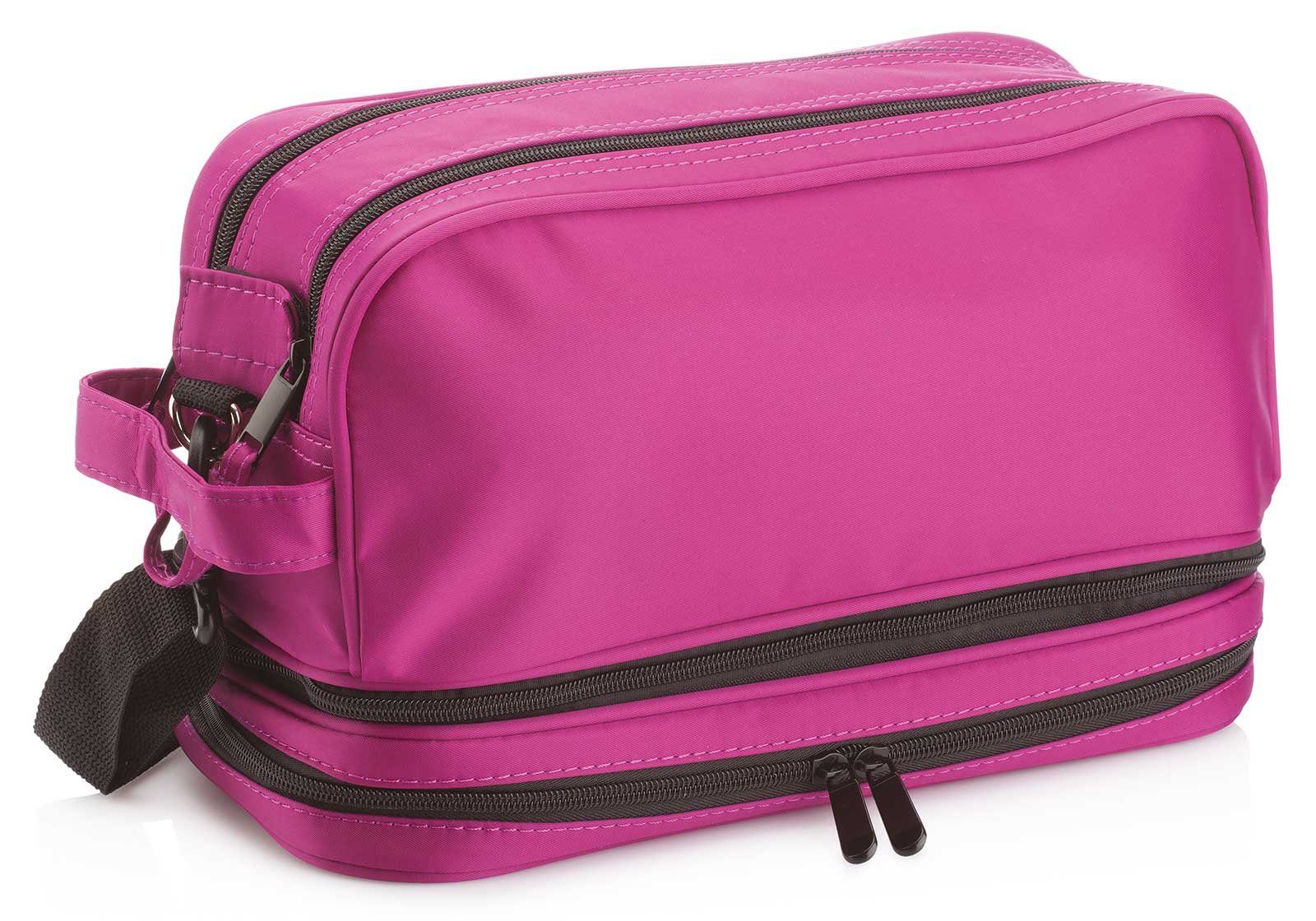 Kosmetex Kosmetikkoffer Damen Friseurtasche mit Schultergurt, Friseurwerkzeug Scherentasche, lila, klein