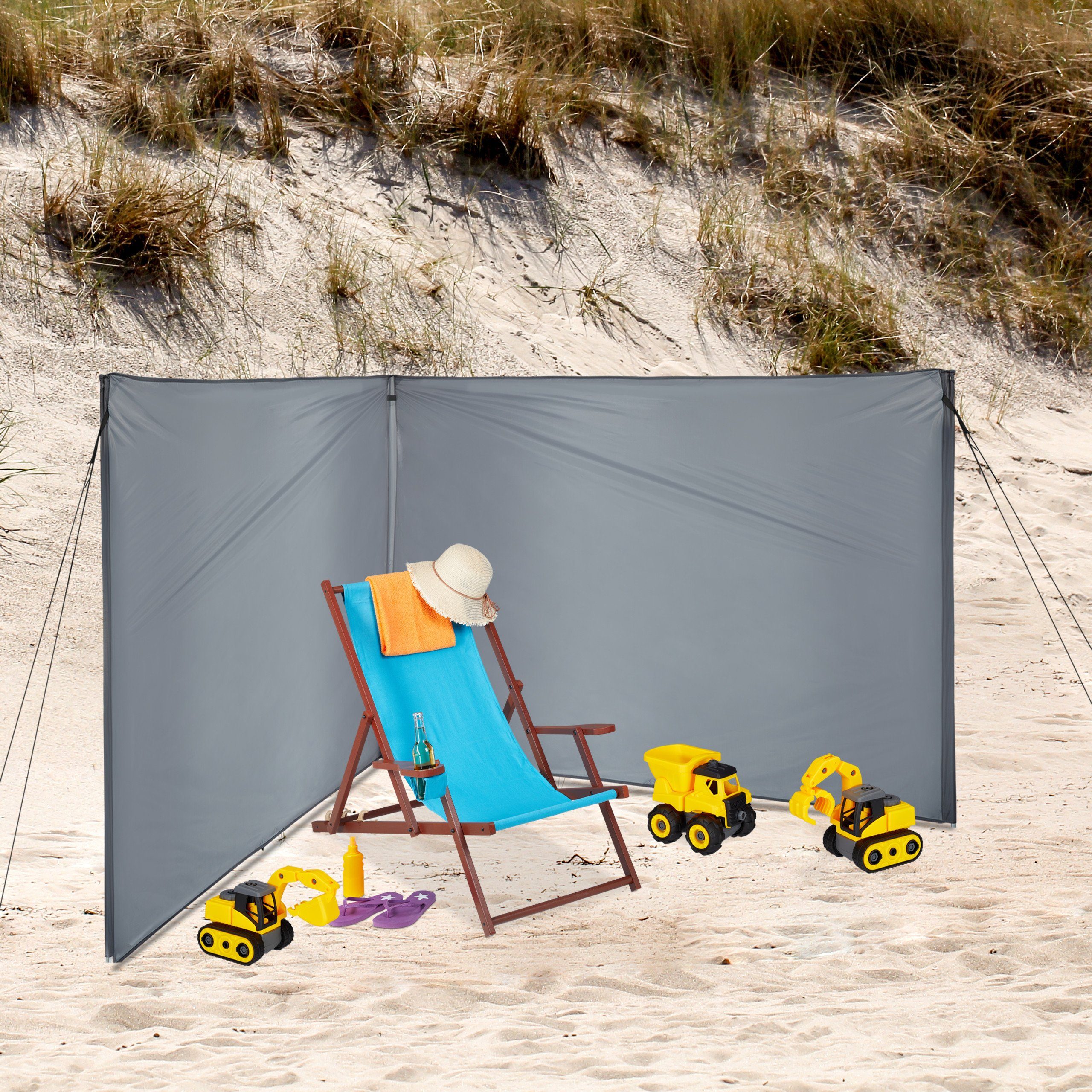 relaxdays Balkonsichtschutz Sicht- und Windschutz 4 Meter