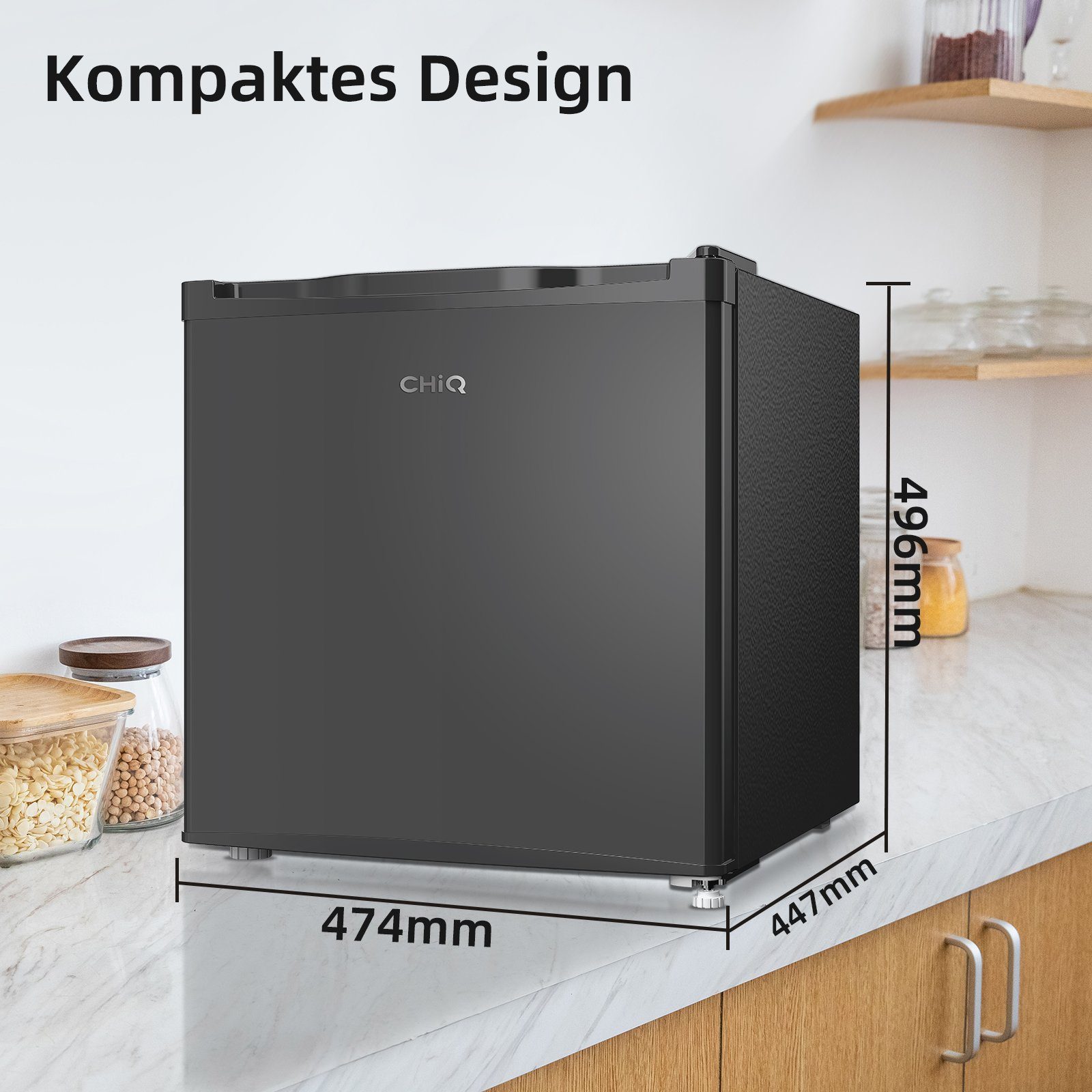 CHiQ Gefrierschrank CSD31D4E, 44.7 cm hoch, 47.4 cm breit, 31L,Mini Bar,4-Sterne-Gefrier,12 Jahre Garantie auf den Kompressor