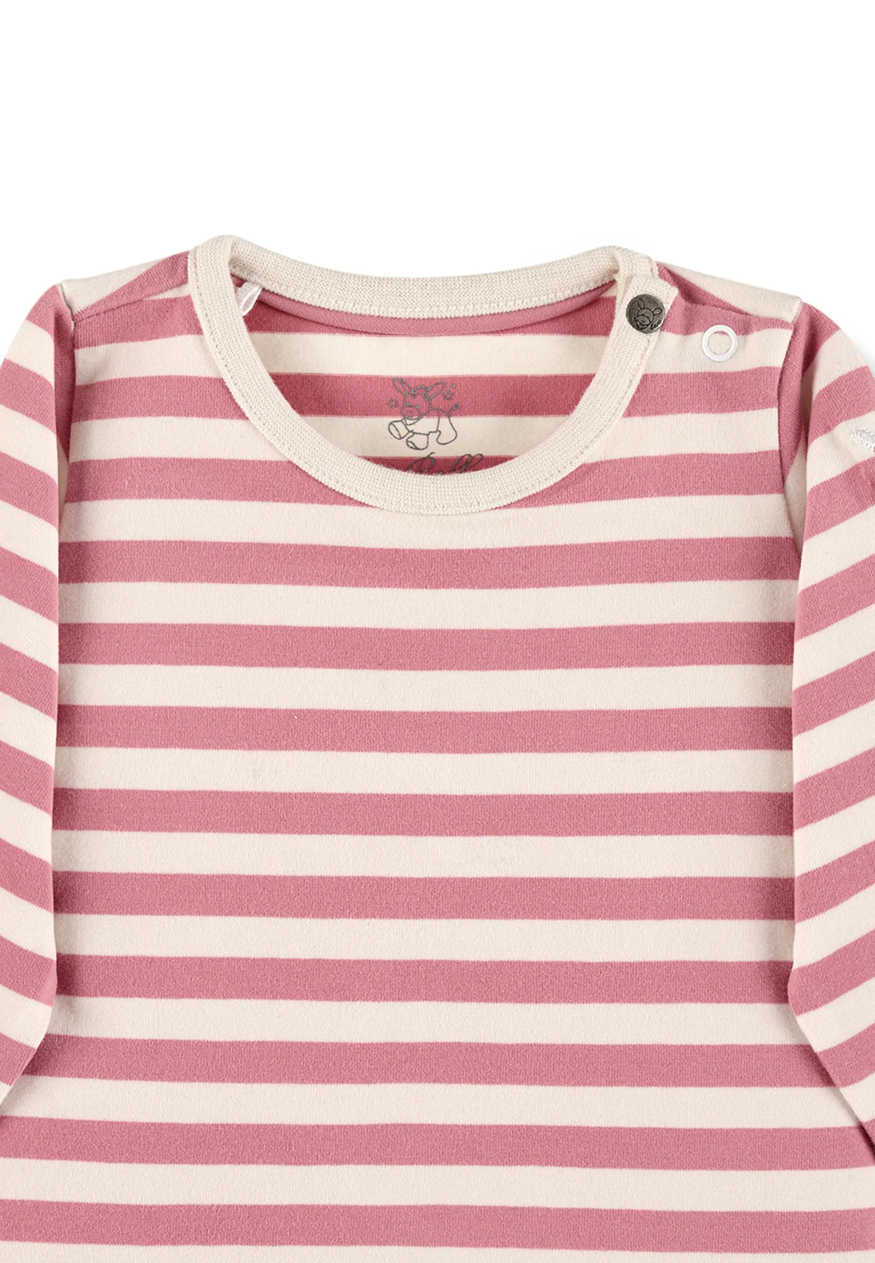GOTS Langarm-Shirt Esel Emmi Girl, Rosa gestreift