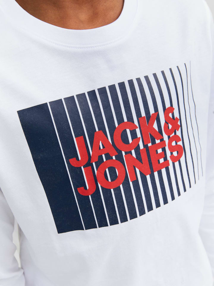 JACK & JONES Junior Langarmshirt in white günstig kaufen