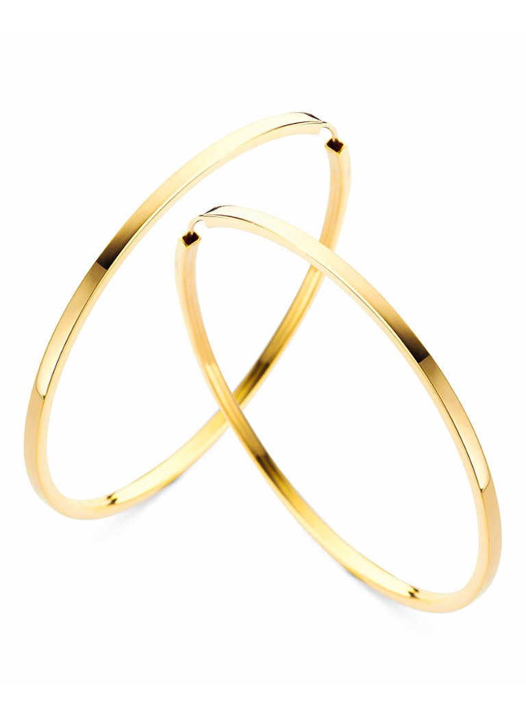 Casa Jewelry Snap Thin Square 55 gold-plated earrings
