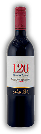 Santa Rita, 120 Reserva Especial, Cabernet-Sauvignon, 2020, Valle Central  Santa Rita, 120 Reserva Especial, Cabernet-Sauvignon, 2020, Valle Central  Saftig und fruchtig mit Körper und Tiefe. Jahrgang 2020 - 0,75	 Liter - Vol 13,0%