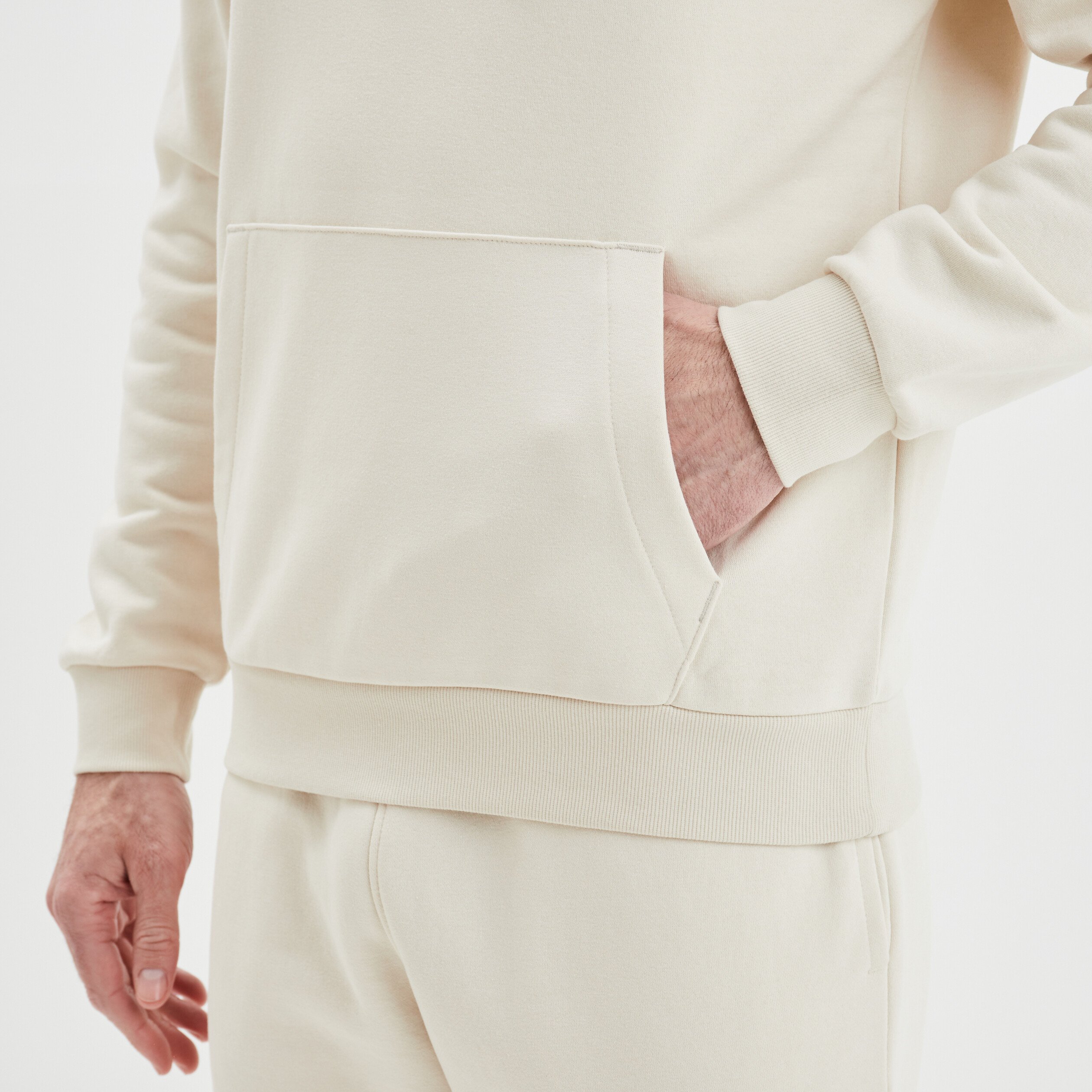Sweat molleton à capuche hoodie ecru homme | La Halle