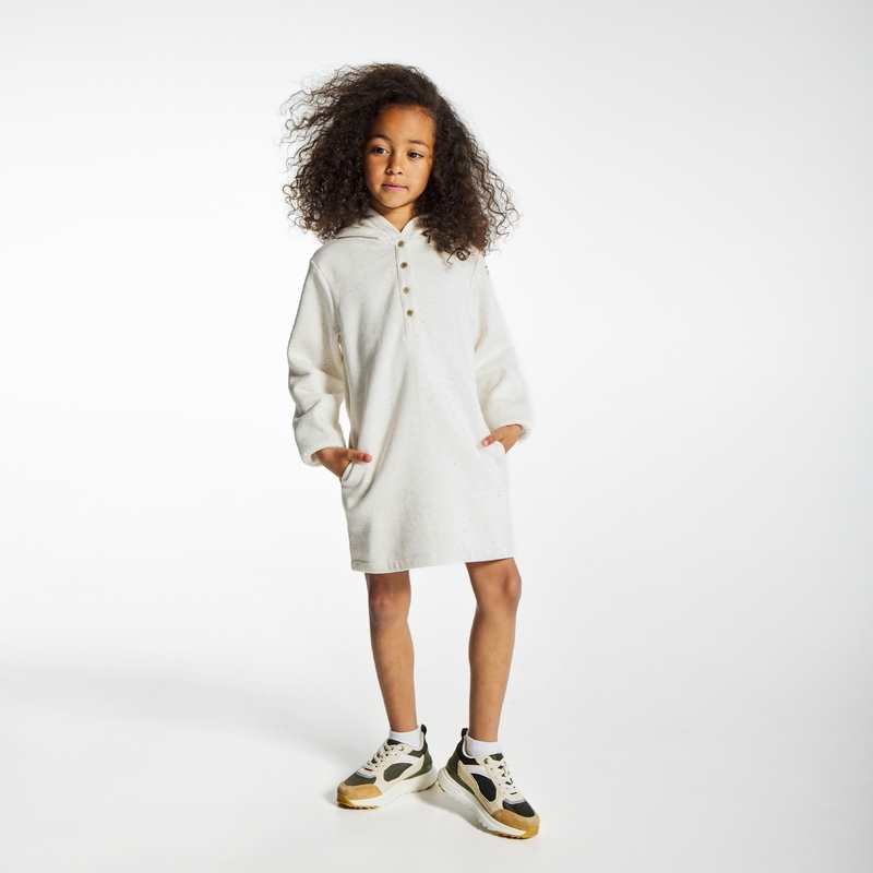 Robe sweat-shirt à capuche blanche fille