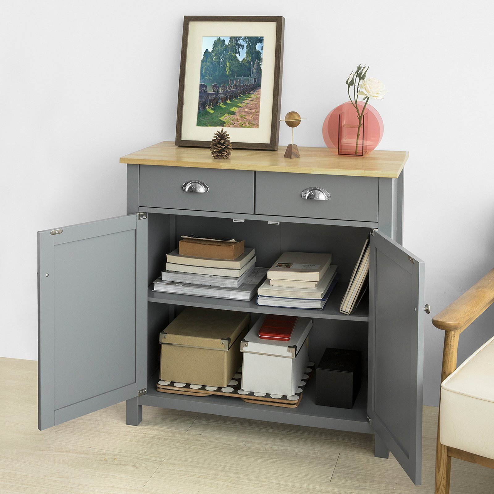 SoBuy Sideboard FSB25, Kommode Küchenschrank Flurschrank