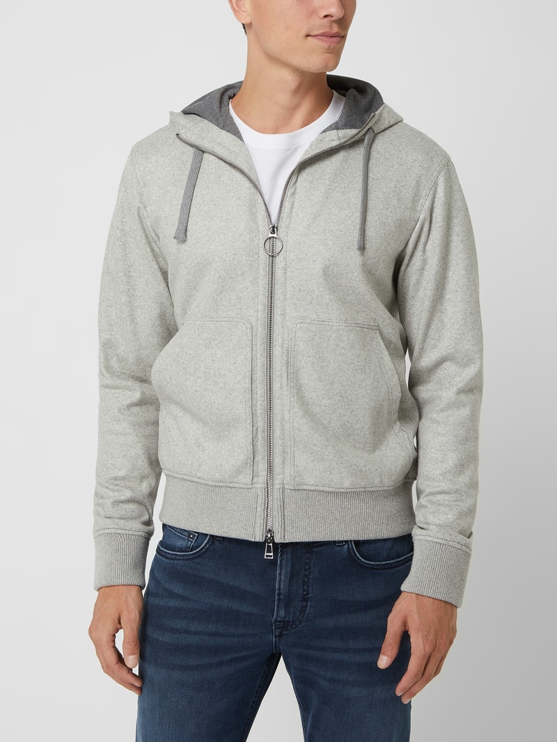 Sweatjacke aus Kaschmirmischung Modell 'Chiaro' in hellgrau