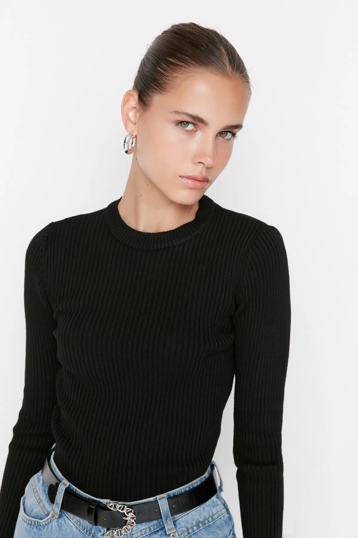 Trendyol Collection  Schwarz-weißer Strickpullover