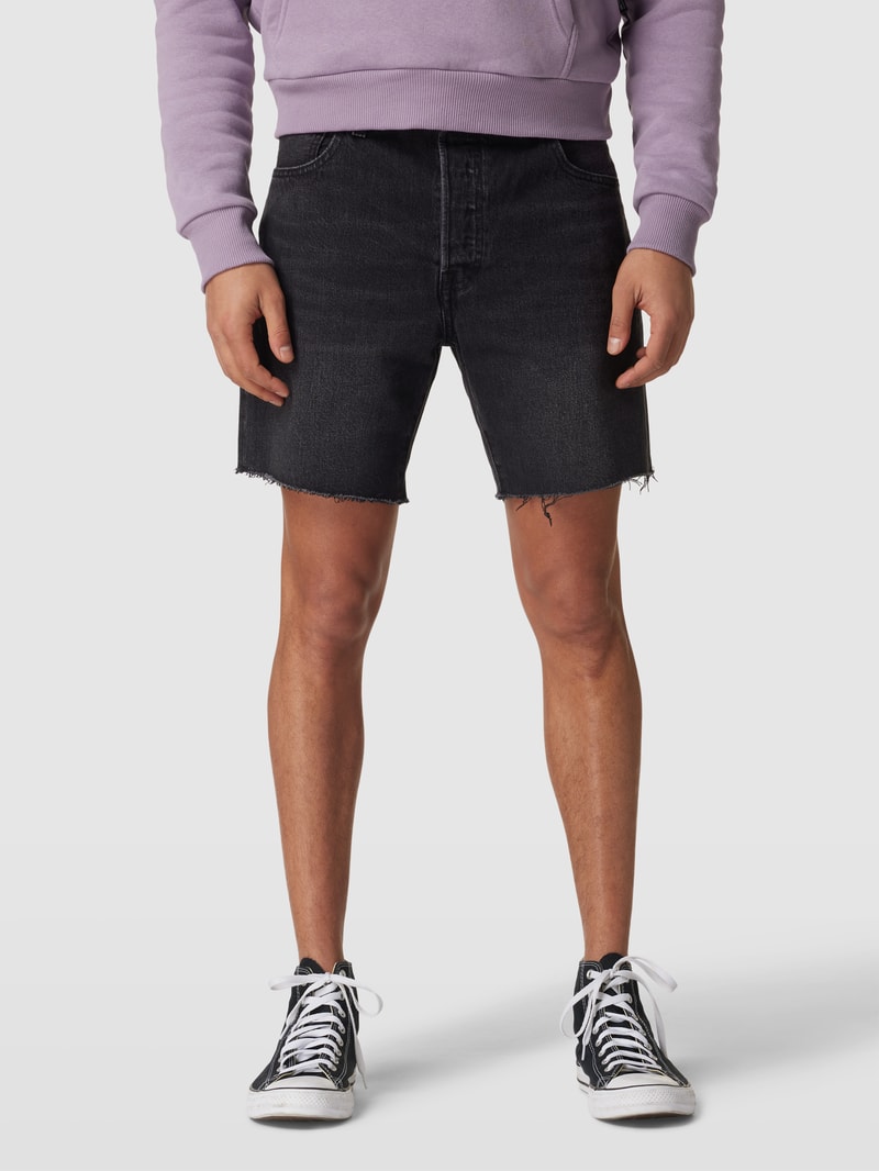 Jeansshorts mit Label-Details in schwarz