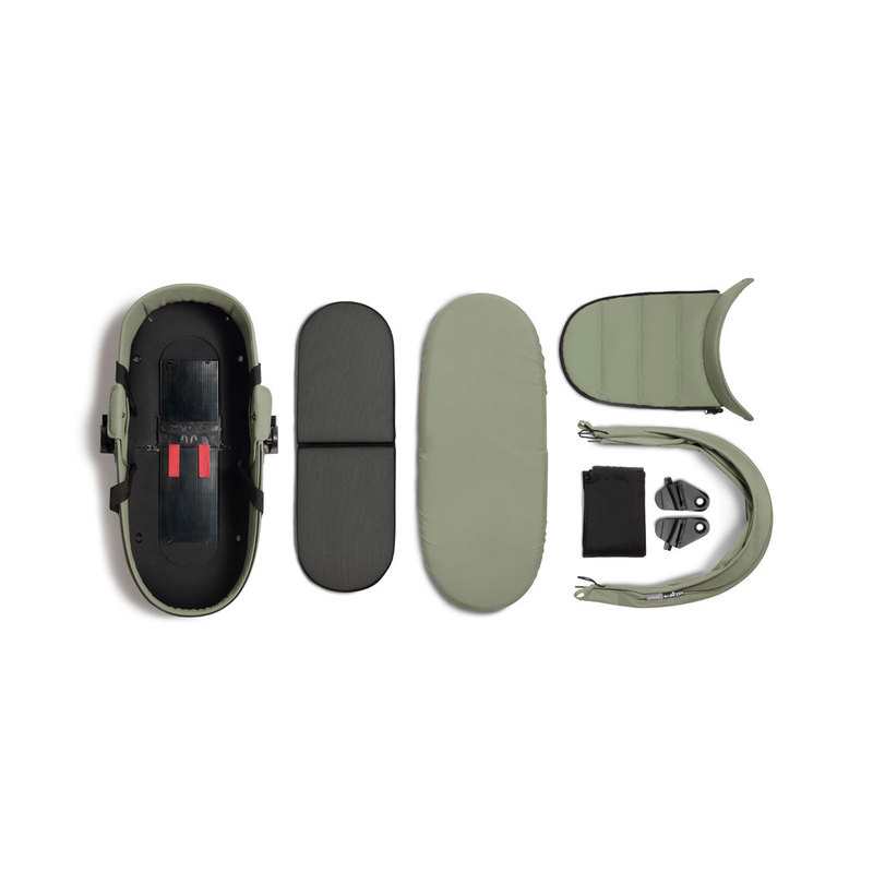 Poussette Yoyo2 4 roues châssis noir nacelle olive Babyzen