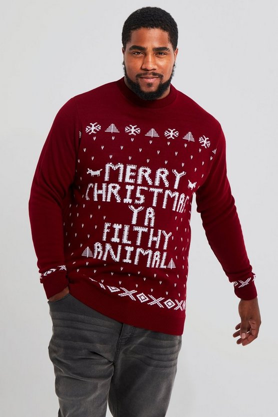 Plus Ya Filthy Animal Weihnachtspullover