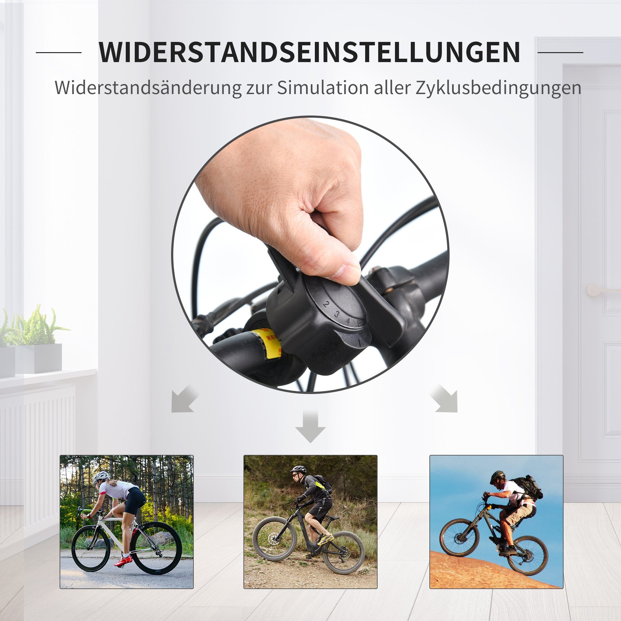 HOMCOM Heimtrainer Rollentrainer, Fahrradtrainer, klappbar, 54,5 x 47,2 x 39,1cm, Heimtrainer Fahrrad